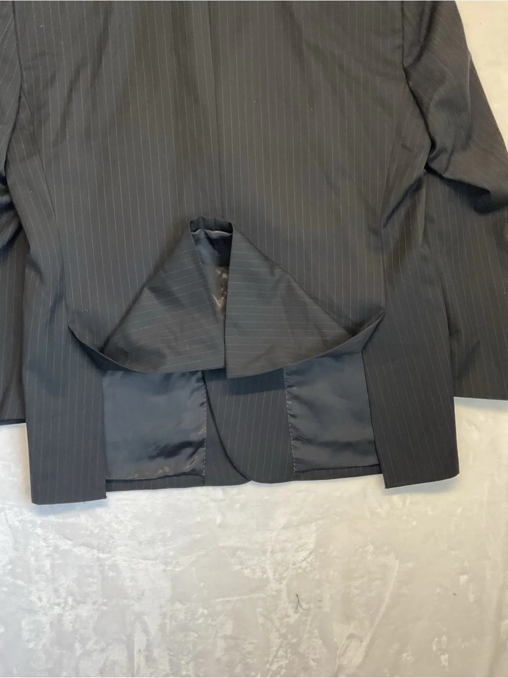 Pronto Uomo Black Pinstripe Two-Button Suit Jacket Size 48R